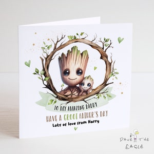 Tarjeta del Día del Padre de SUPERHÉROE - Personalizada, Papá, Papi, Espacio, Galaxia, Yo Soy