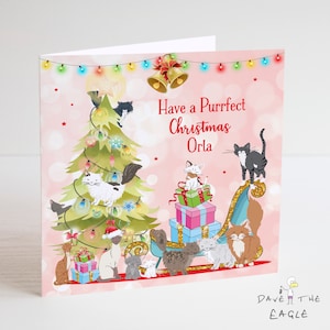 Katze Personalisierte Weihnachtskarte - Haustiere