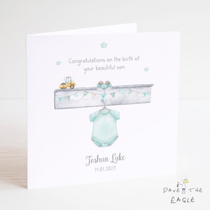 Nieuwe babykaart - Baby Boy - Zoon - Gepersonaliseerd - Welkom in de wereld
