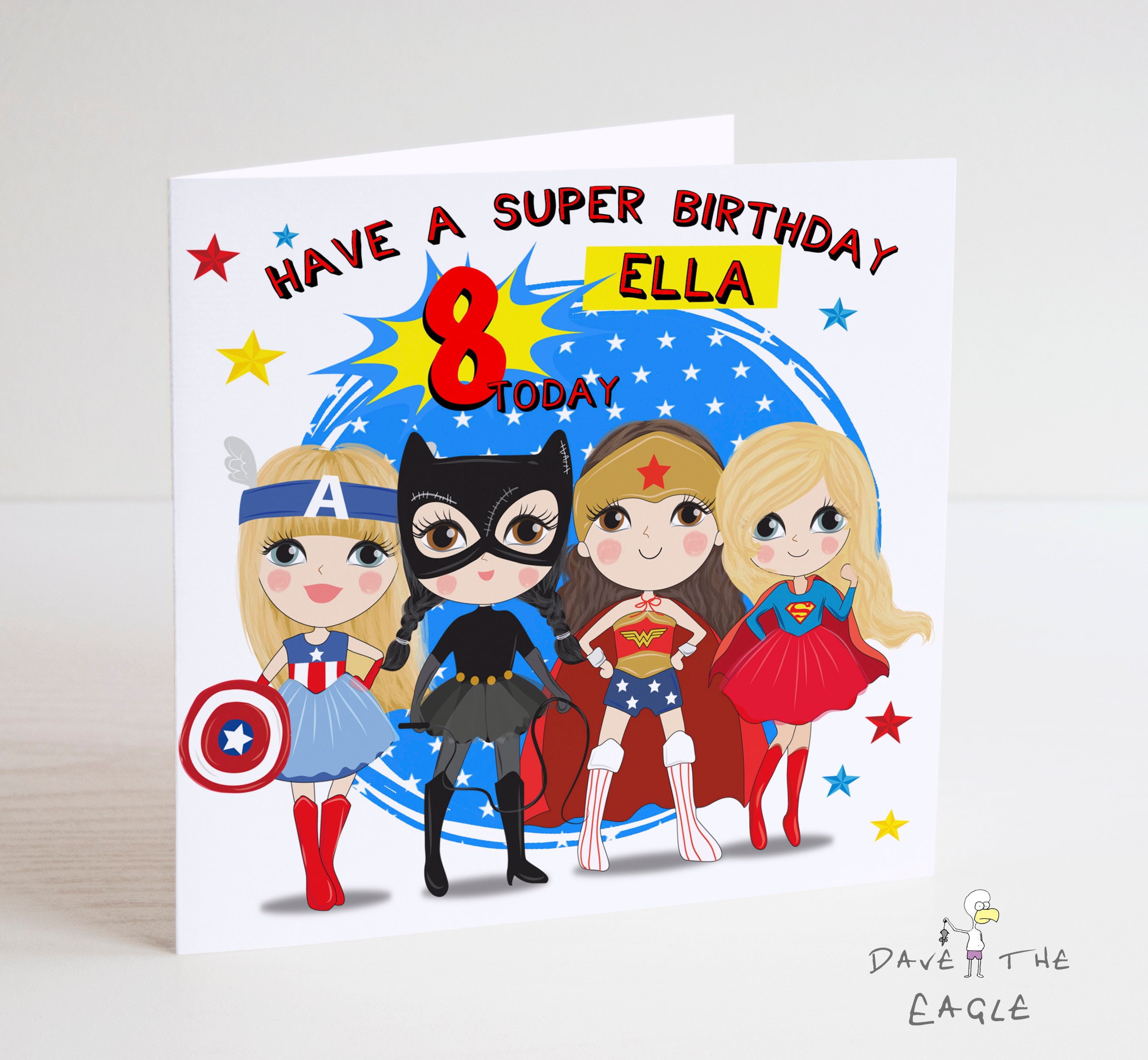 Super Hero Personalised Birthday card | Etsy