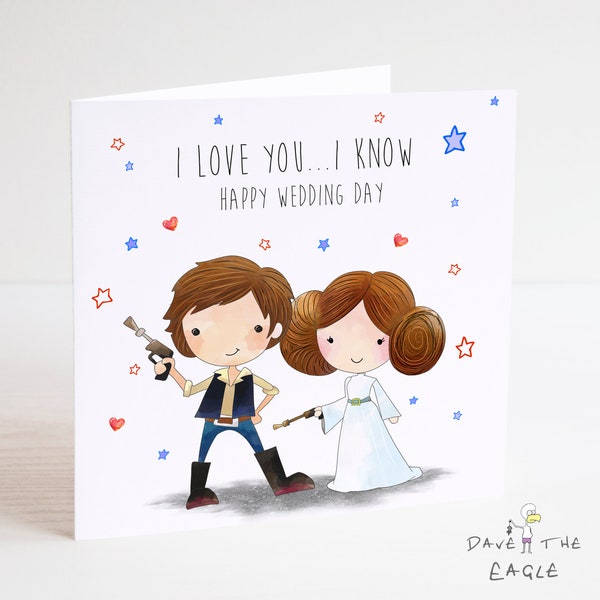 STAR WARS - Tarjeta de boda - Te amo... Lo sé novia novio marido esposa