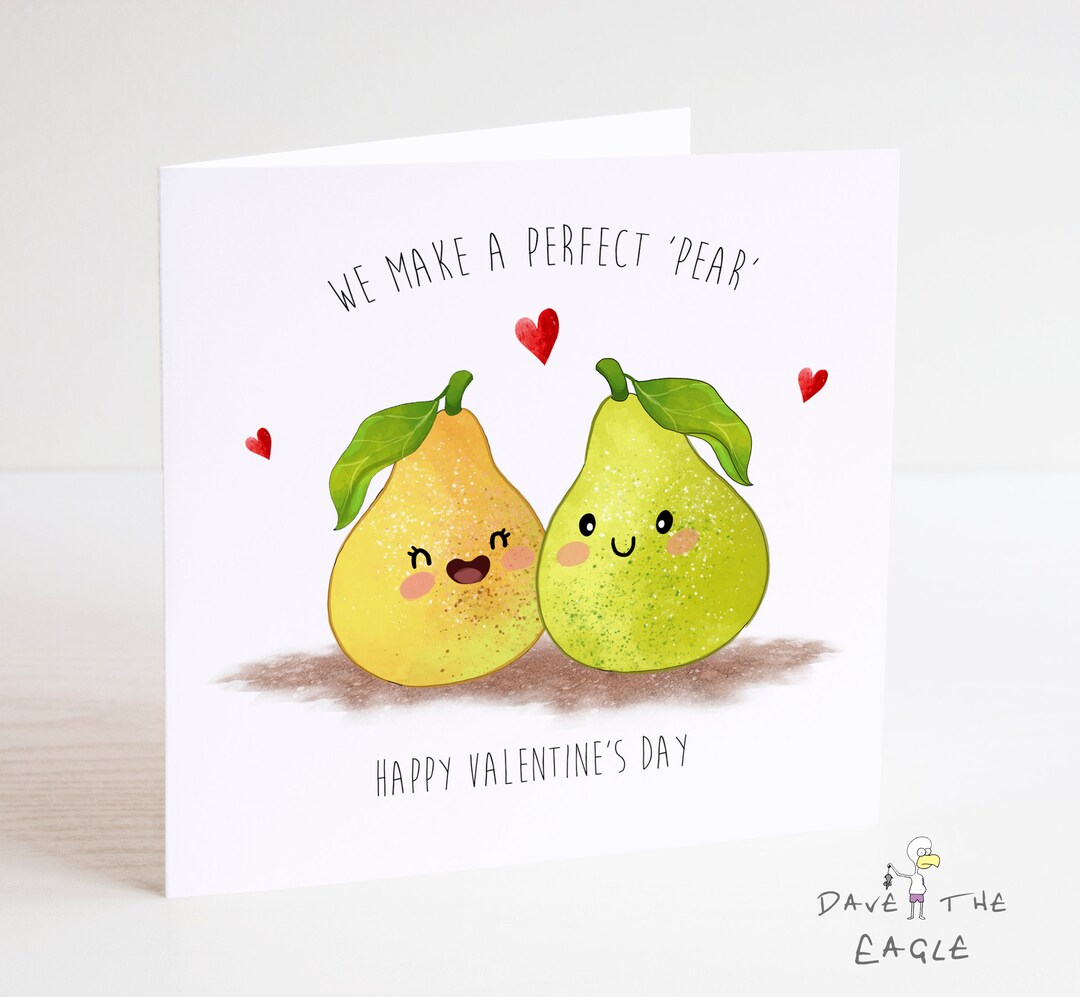 Perfect Pear Valentine's Card We Go Together Like  Husband