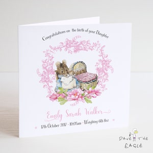 Carte Nouveau-né - À la naissance de votre fille - Petite souris