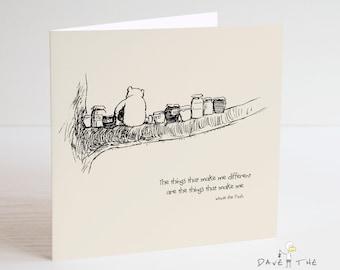 Winnie the Pooh Classic Sentiment Card with Motivational Quote