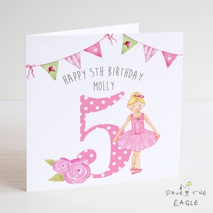 Ballerina Gepersonaliseerde Verjaardagskaart 1-9