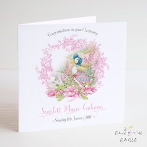 Tarjeta de Bautizo - Diseño Patito Niña Personalizada