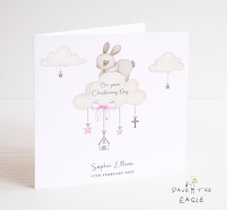 Girls Christening /baptism Card Daughter Granddaughter Niece Etsy