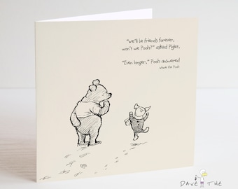 Winnie the Pooh Classic Sentiment Card - Quote Birthday Anniversary Valentine&#39;s