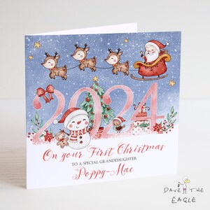 Babys erste Weihnachtskarte 2024 - personalisiert - Enkel, Enkelin, Sohn, Tochter usw