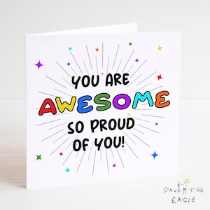 Je bent geweldig - gefeliciteerd kaart - examens, afstuderen, nieuwe baan, je bent geslaagd