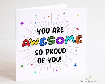 You Are Awesome - Congratulations Card - Exams, Graduation, New Job, You Passed