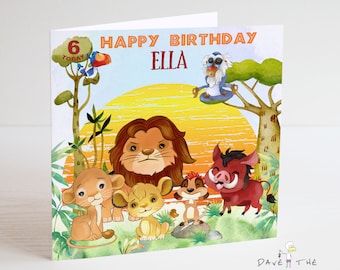 Carte D Anniversaire Lion Etsy France Carte D Anniversaire Lion Etsy France