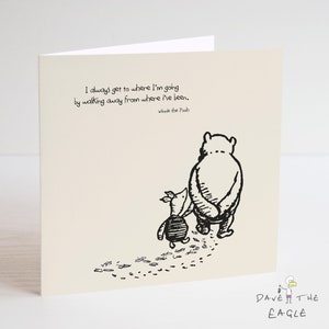 Winnie the Pooh Classic Sentiment Card - Quote Birthday Anniversary Valentines Friendship