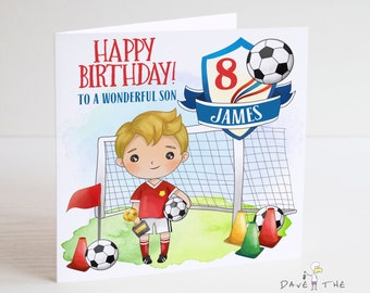 Boys Football Personalised Birthday Card - Collection 1