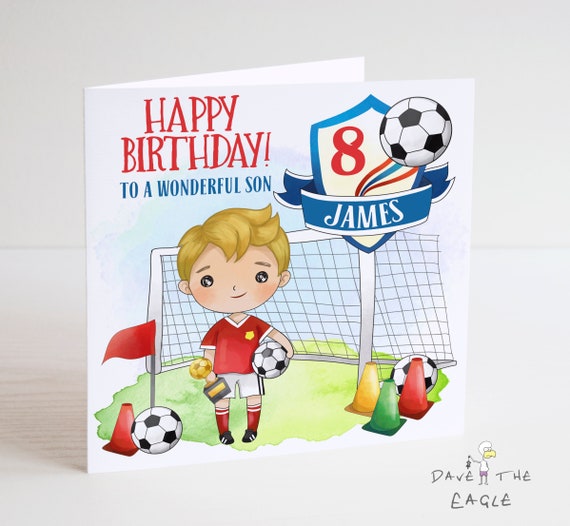 Boys Football Personalised Birthday Card Collection 1 | Etsy