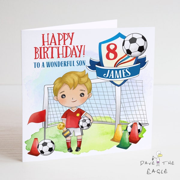 Carte d'anniversaire personnalisée football garçons - Collection 1