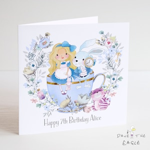 Alice in Wonderland Personalised Birthday card