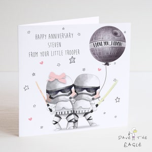 STAR WARS - Tarjeta de aniversario - Storm Troopers - Personalizado, ¡NUEVO! Para él o ella.