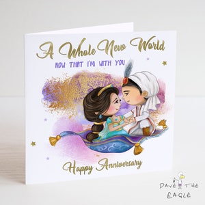 Cartão de aniversário de Aladdin - um mundo totalmente novo