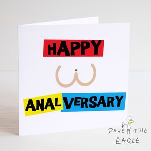 Cartão de aniversário ANALVERSARY - Rude atrevido engraçado