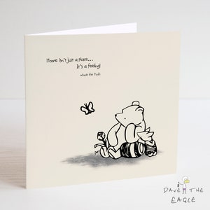 Winnie the Pooh Classic Sentiment Card - Quote Birthday Friendship - New Home