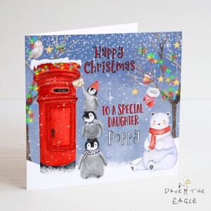 Kerstkaart pinguïns - gepersonaliseerd