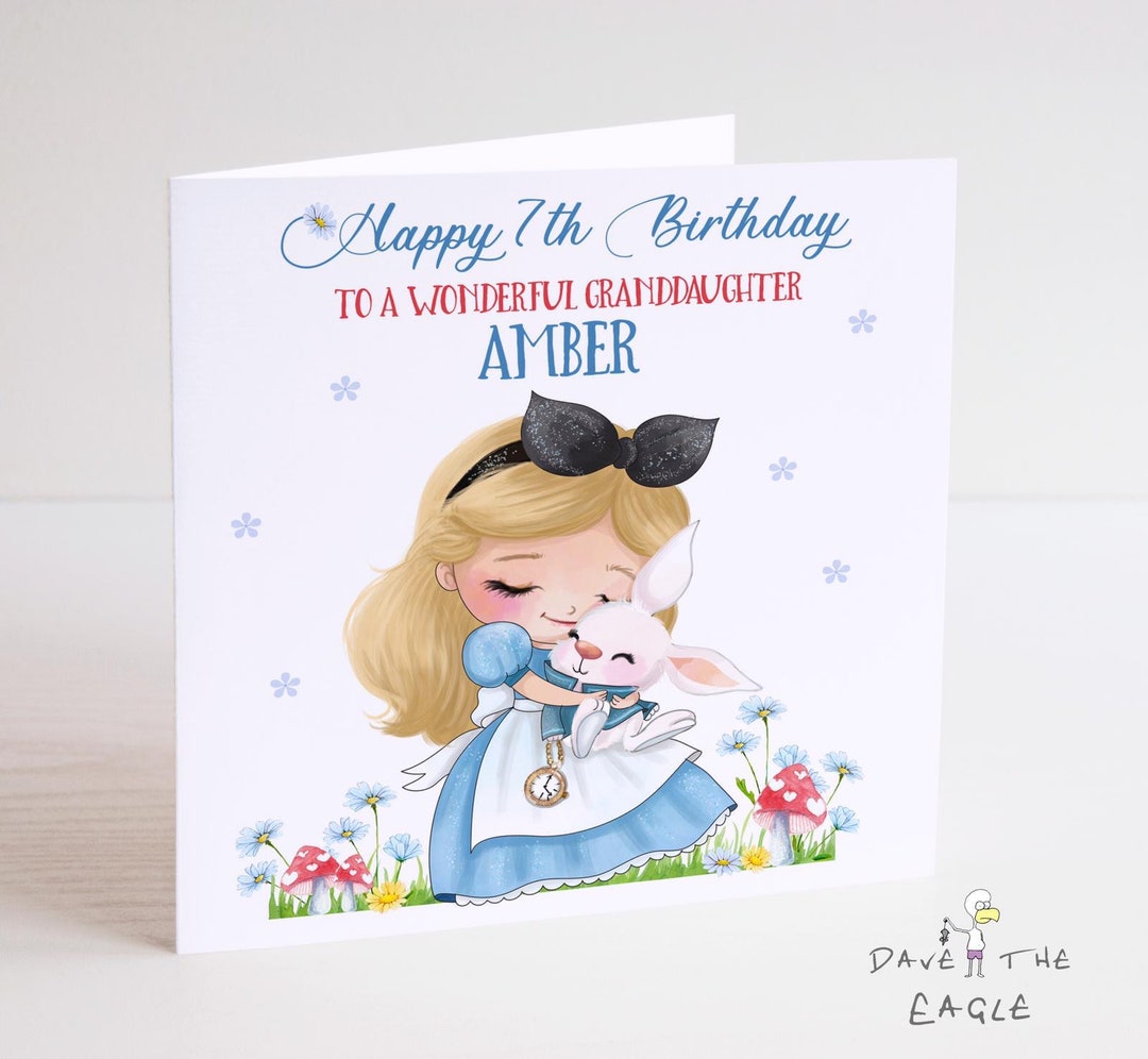 Alice in Wonderland Personalised Birthday Card - Etsy