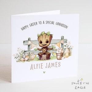 Carte de Pâques SUPER-HÉROS - personnalisée, espace, galaxie, fils, fille, petit-fils, petite-fille, je suis