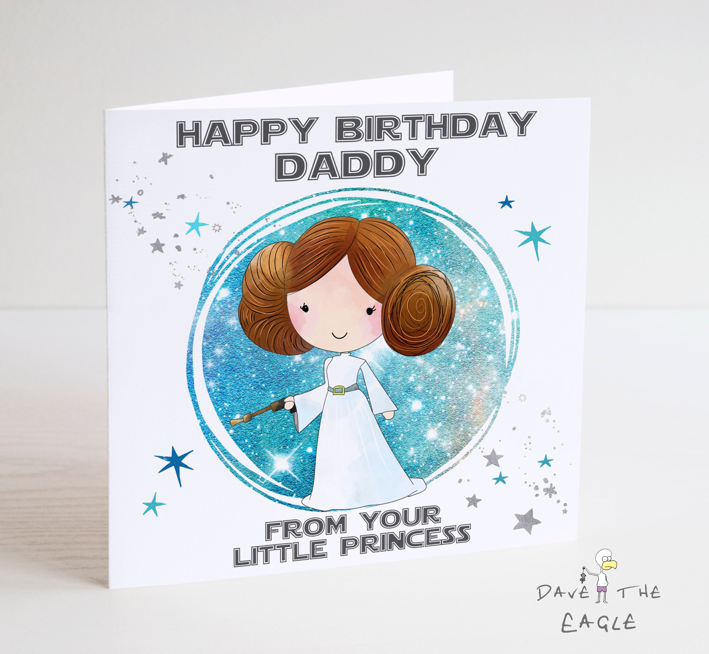 Star Wars Princess Leia Birthday Card for Daddy - Etsy