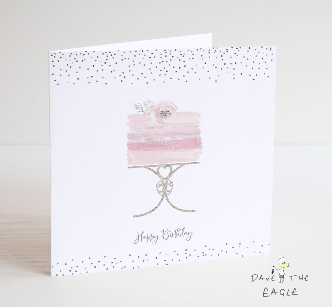 Pretty Pink Cake Birthday Card - Etsy