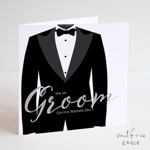 Pour mon marié le jour de notre mariage carte - smoking