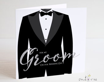 For My Groom On Our Wedding Day Card - Tuxedo