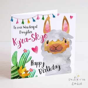 Alpaca Personalised Birthday card - Llama