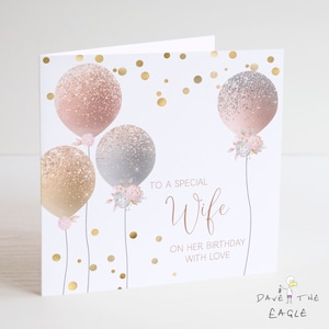 Ladies Birthday card - Personalised - Blush and Gold - Ladies or Girls Birthday