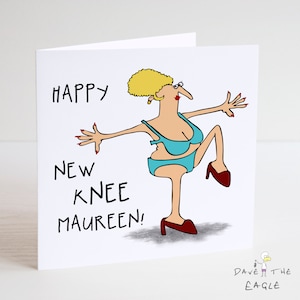 Happy New Knie Karte - Herzlichen Glückwunsch - Knie Ersatz / Knie OP
