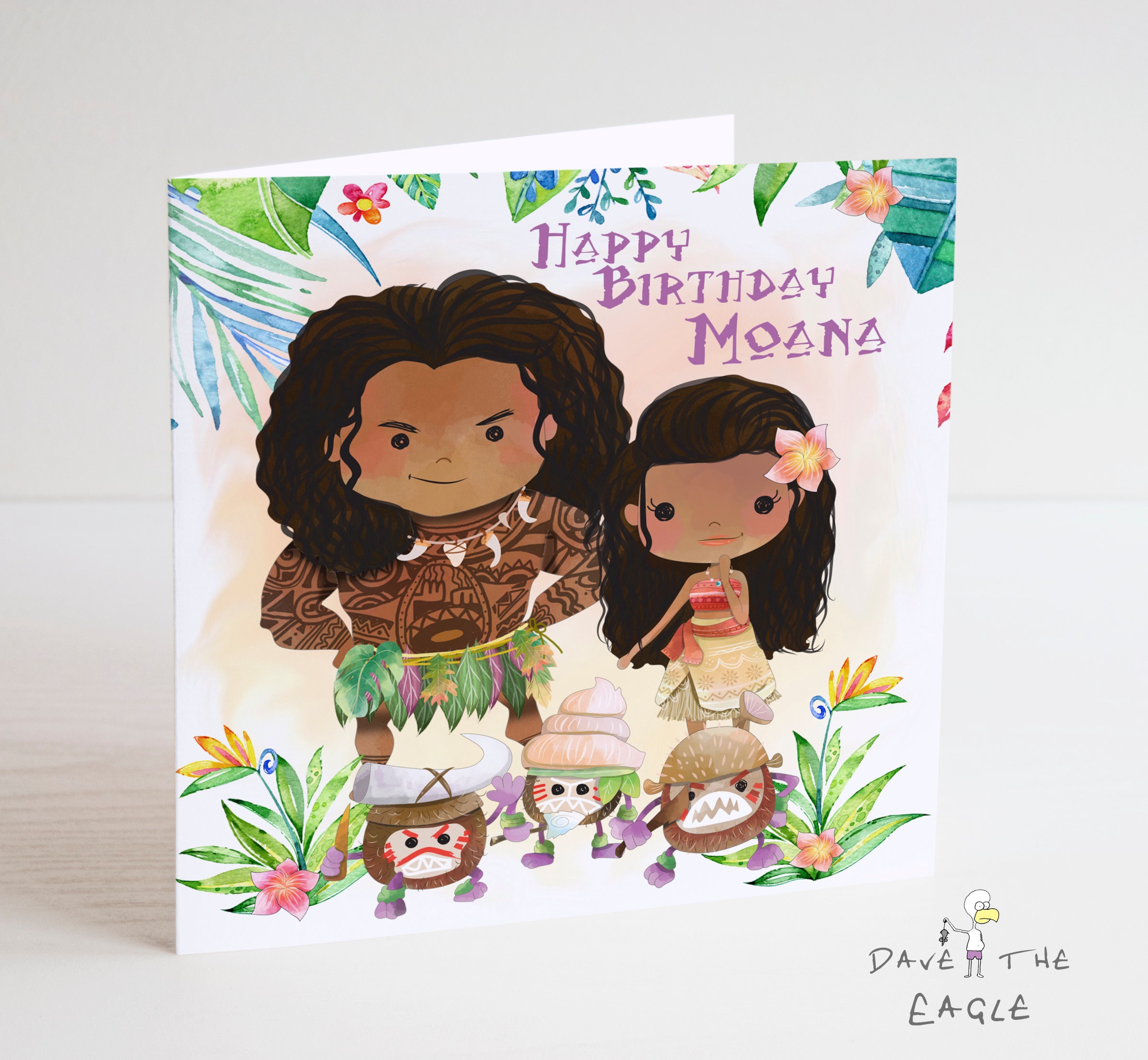 Moana Girls Personalised Birthday Card - Etsy Israel