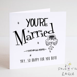 Cartão de casamento engraçado - Rude atrevido - Espere 6 meses