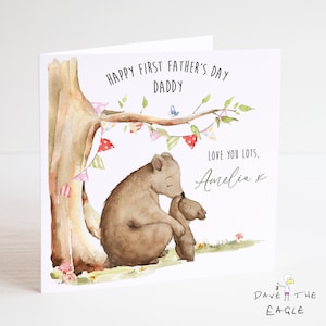 Première carte de fête des pères - personnalisée - papa ours