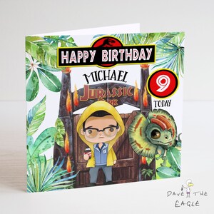 Dinosaurier - Personalisierte Geburtstagskarte - Jurassic Park