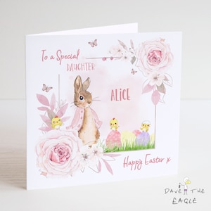 Easter Card - Personalised - Girls Bunny Rabbit Design