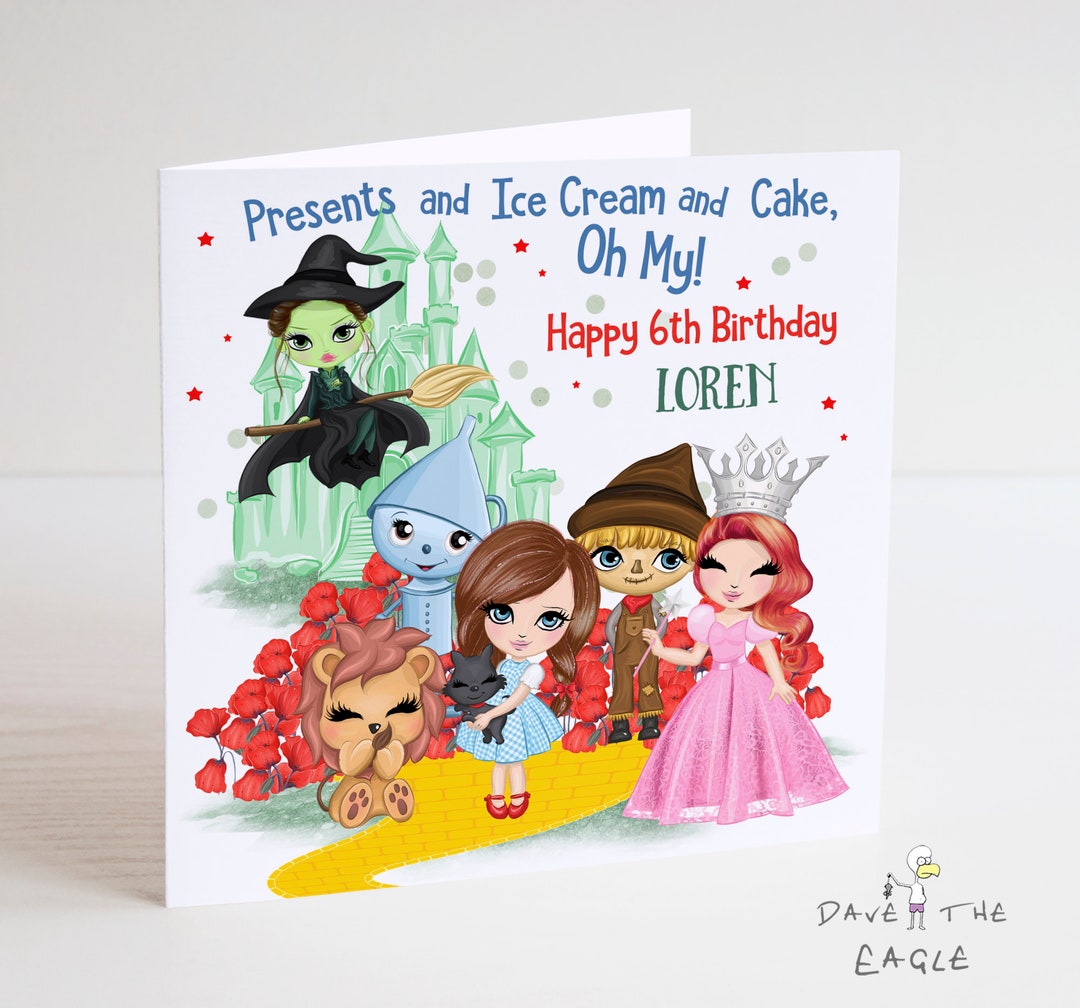 Wizard of Oz Birthday Card - Personalised - Etsy