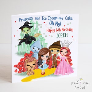 Wizard of Oz Birthday Card - Personalised