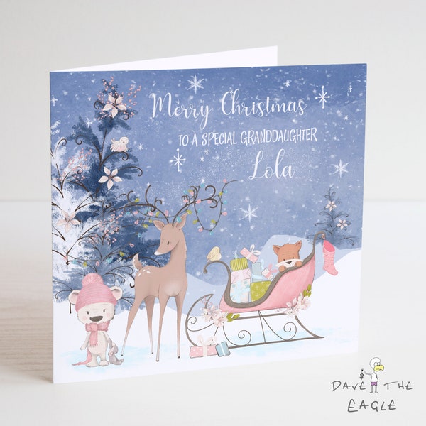 Christmas Card with Friends - Bear, Fox and Deer