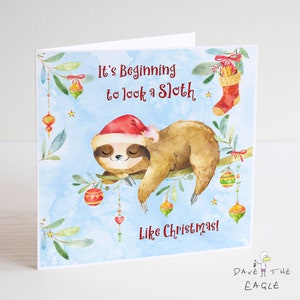 Carte de Noël paresseuse mignonne