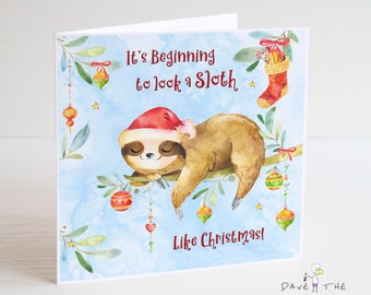 Cute Sloth Christmas Card