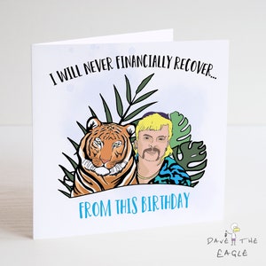 Cartão de aniversário exótico TIGER KING - Joe - Carole Baskin