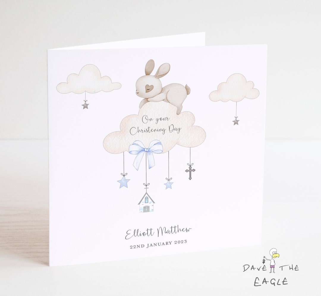Boys Christening /baptism Card Son Grandson Nephew Personalised Etsy