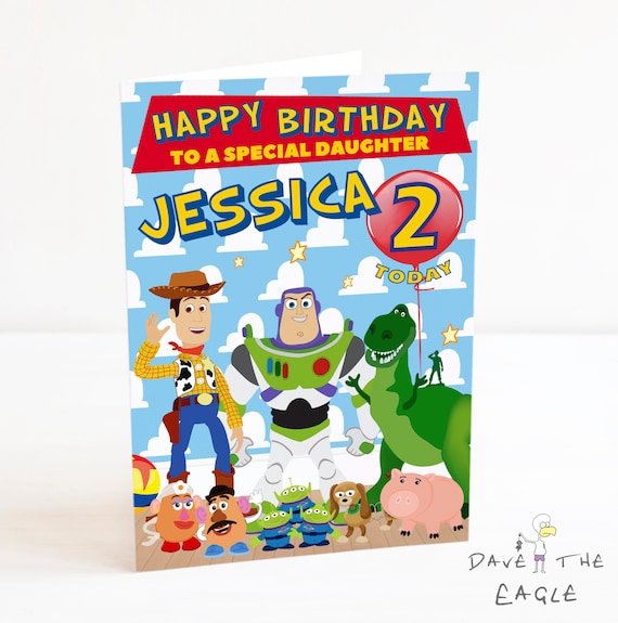 Home, Furniture & DIY Toy Story Chalkboard Personalised Birthday Card