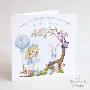 Carte d'anniversaire personnalisée Alice au pays des merveilles - Neuf