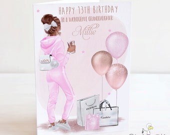 Teenage Girls Birthday Card - Personalised A5